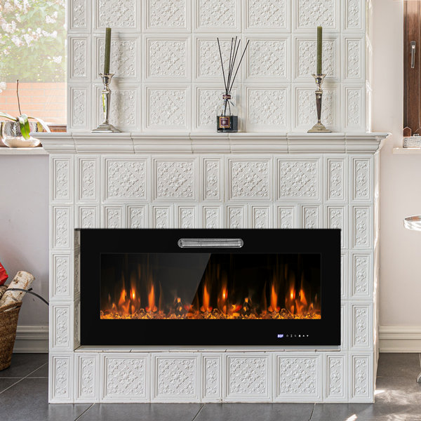 Ebern Designs Paynesville Recessed Wall Mounted Electric Fireplace